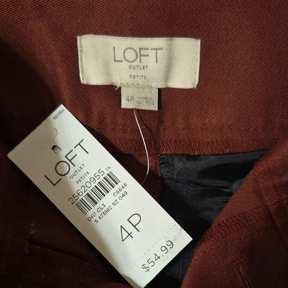 LOFT Rust-Brown Button-Front Mini Skirt - Picture 2 of 6